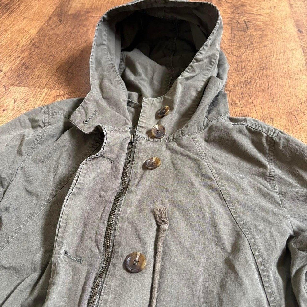 🌲 Gorpcore Grunge Olive Green Utility Parka Jacket size m - Picture 3 of 7